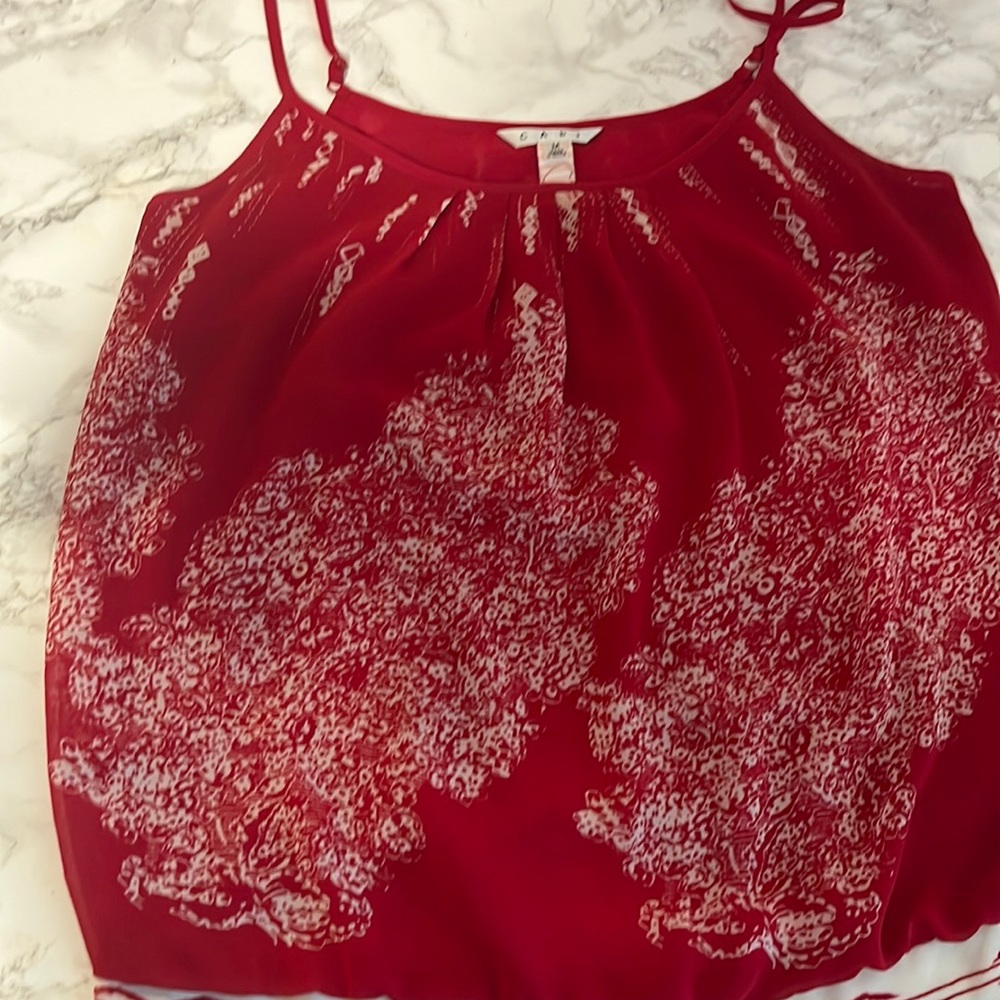 Red and white cabi top
